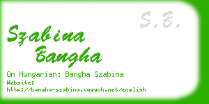 szabina bangha business card